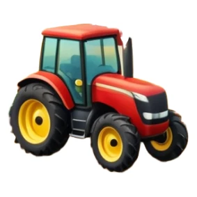 farm with barn, tractor, and crops sticker