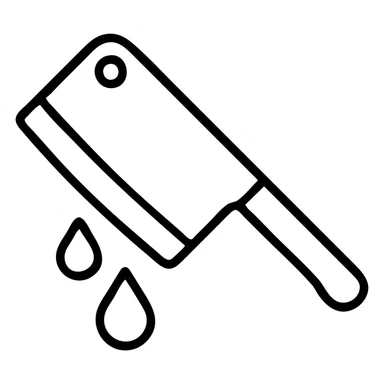 butchers knife with blood on it sticker