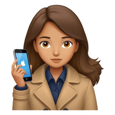 girl in coat working sticker