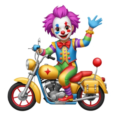 motorcycle-riding clown  sticker