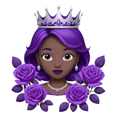 Purple shadow rose silver circle plaque with silver tiara sticker