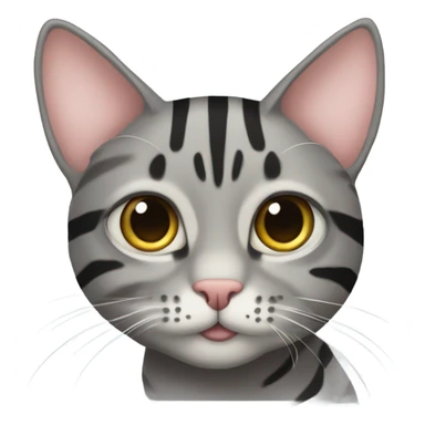 Gray tabby cat wearing a cancer ribbon sticker