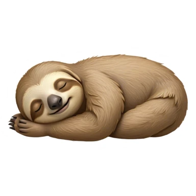 Meme-Worthy cute Sleeping Sloth Portrait Emoji, Head resting peacefully with a contented smile, showcasing a luxuriously soft, fuzzy form and eyes gently closed in serene slumber, Simplified yet comically adorable features, highly detailed, glowing with a soft, drowsy glow, high shine, relaxed and utterly lovable, stylized with an air of playful laziness, bright and heartwarming, soft glowing outline, capturing the essence of a sleeping sloth that feels destined to become the next viral icon of adorable rest! sticker