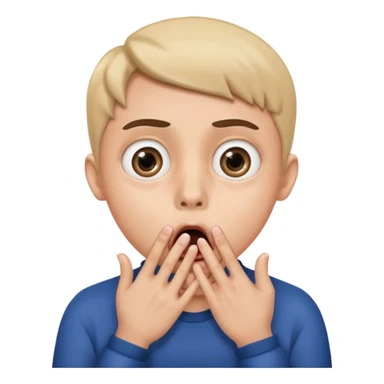 Shocked with hand over mouth with large eyes sticker