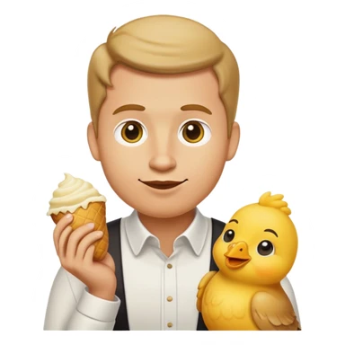 The yellow faced emoji guy eating Chick-fil-A sticker