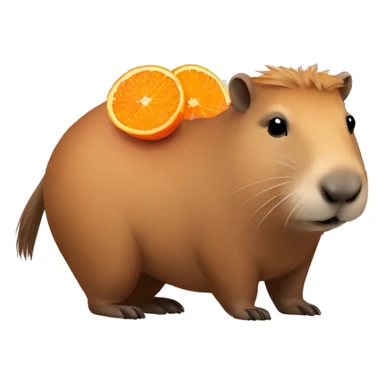 capybara with tangerine sticker
