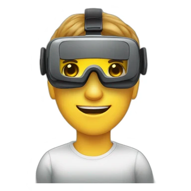 person with goal virtual reality goggles on iphone eyes sticker