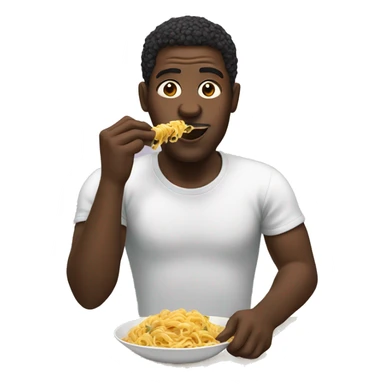 Black man eating pasta  sticker