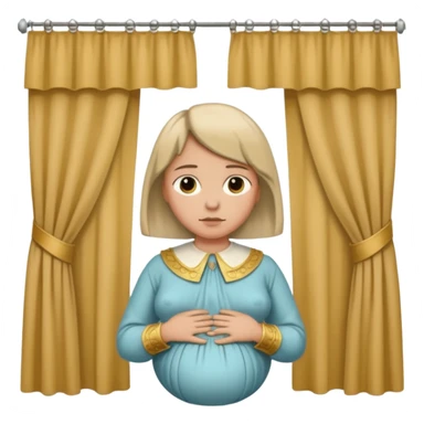 🫃 but with parted middle hair (curtains)  pregnant and in a roman collar  sticker