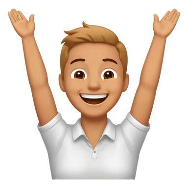 person laughing while having hands across there neck sticker