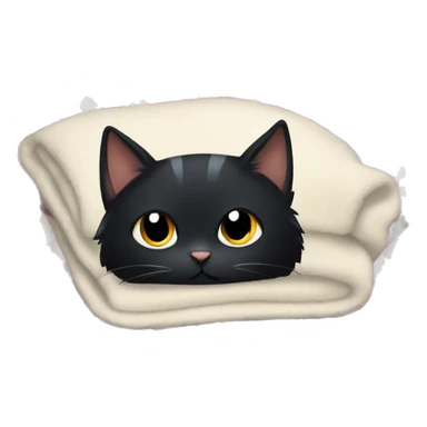 Cute black cat with big lashes laying on a blanket sticker