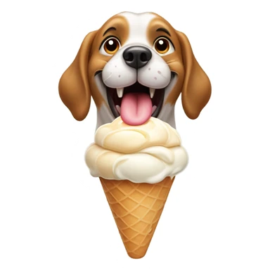 Dog with icecream sticker