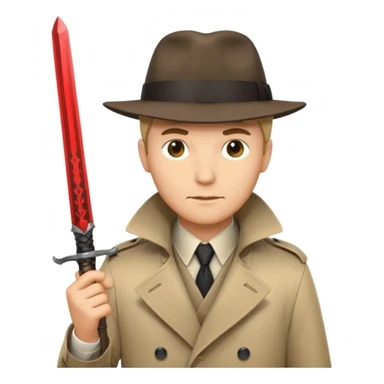 Detective with sword sticker