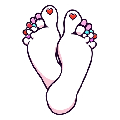 Adorable foot character covered in sugar crystals and sparkly candy decorations sticker