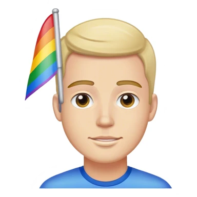 white man with rainbow flag sticker