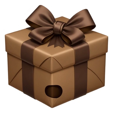 dark brown present with brown bow sticker