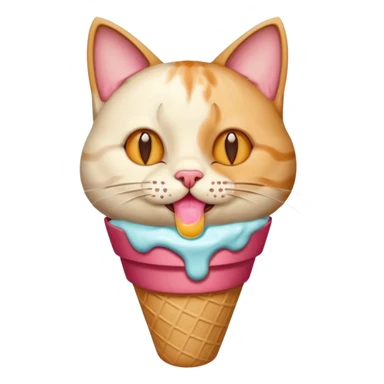 A cat enjoying an ice cream, eyes closed in delight, portrait, bust up sticker