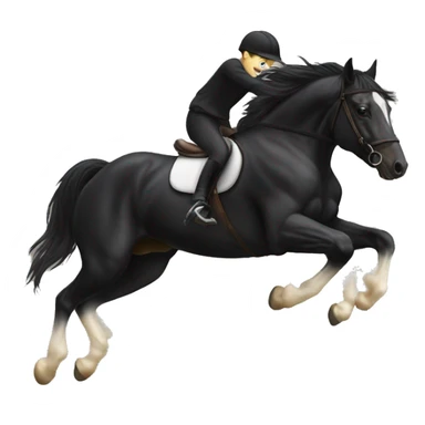 HAPPY BLACK HORSE JUMPING WITH HORSE RI sticker