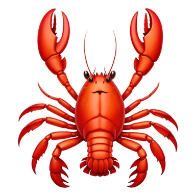 A red lobster with an angry face raises its claws, ready to defend itself in the deep sea! sticker