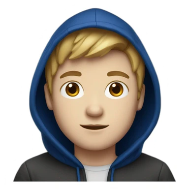 white boy with a dark blue hood sticker