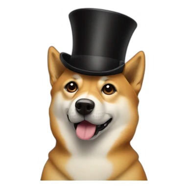 Doge with tophat sticker