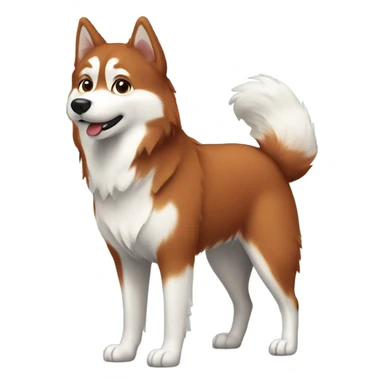 Fluffy red husky standing  sticker