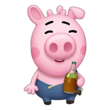 Drunk Peppa pig sticker