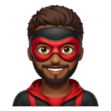 Miles Morales with beard, eye mask, low fade sticker