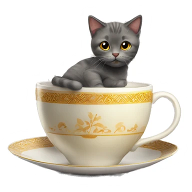 çay içen kedi sticker