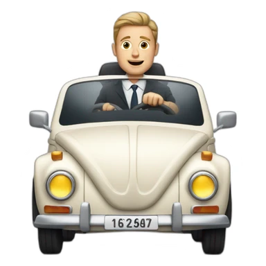 British man driving volkswagen sticker