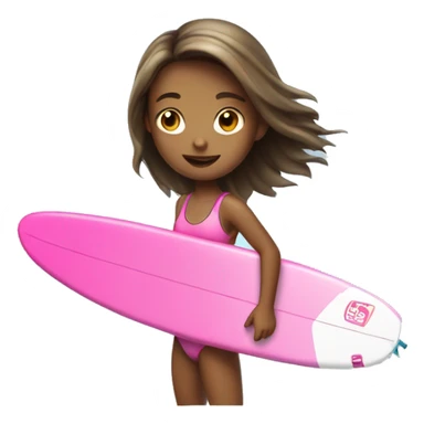 Girl surfer with pink surf board sticker