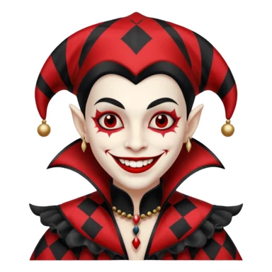 Black vampire jester  sticker
