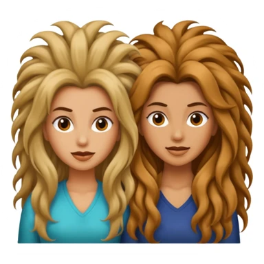 2 women with long crazy hair sticker