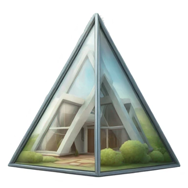 glass triangle house sticker