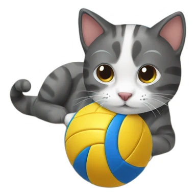 cats playing beach volleyball sticker