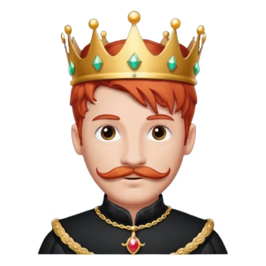 red-haired princes with crown mustace. dark outfit sticker