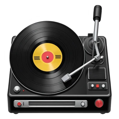 a record player spinning a 7" single sticker