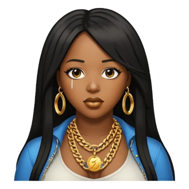 Remy Ma with black long hair sticker