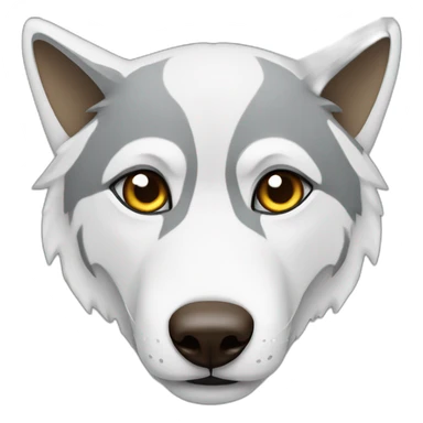 White and gray wolf with brown eyes sticker