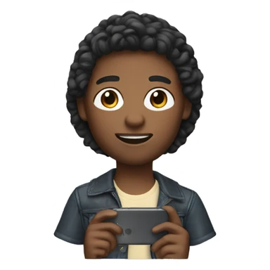 create memoji with a boy that have phone case in the hand  sticker