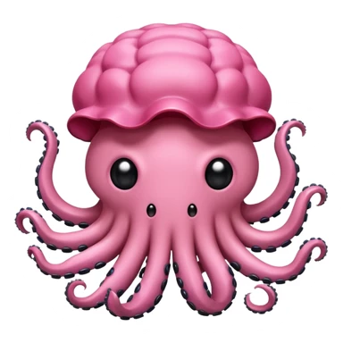 A big brain with 4 tentacles and a bunch of small eyes floating around it sticker
