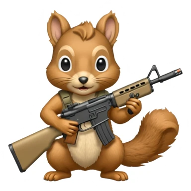Squirrel holding m4 rifle sticker