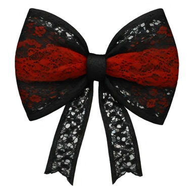 black lace bow red sticker