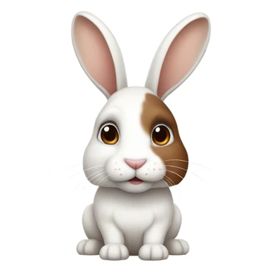 A white bunny with brown mark and brown ears  sticker