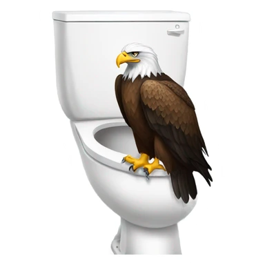 Eagle on toilet sticker