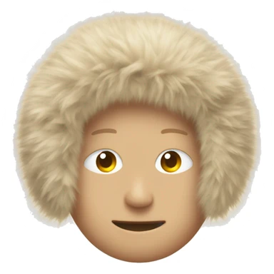 beige fuzzy earmuffs sticker