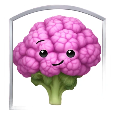 pink cauliflower looking in mirror sticker
