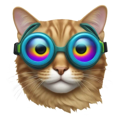 cat wearing goggles  sticker