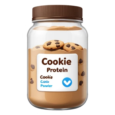 cookie protein powder jar labeled cookie picture icon sticker