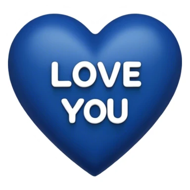 Dark Blue heart with the words Love You Ry in the middle  sticker